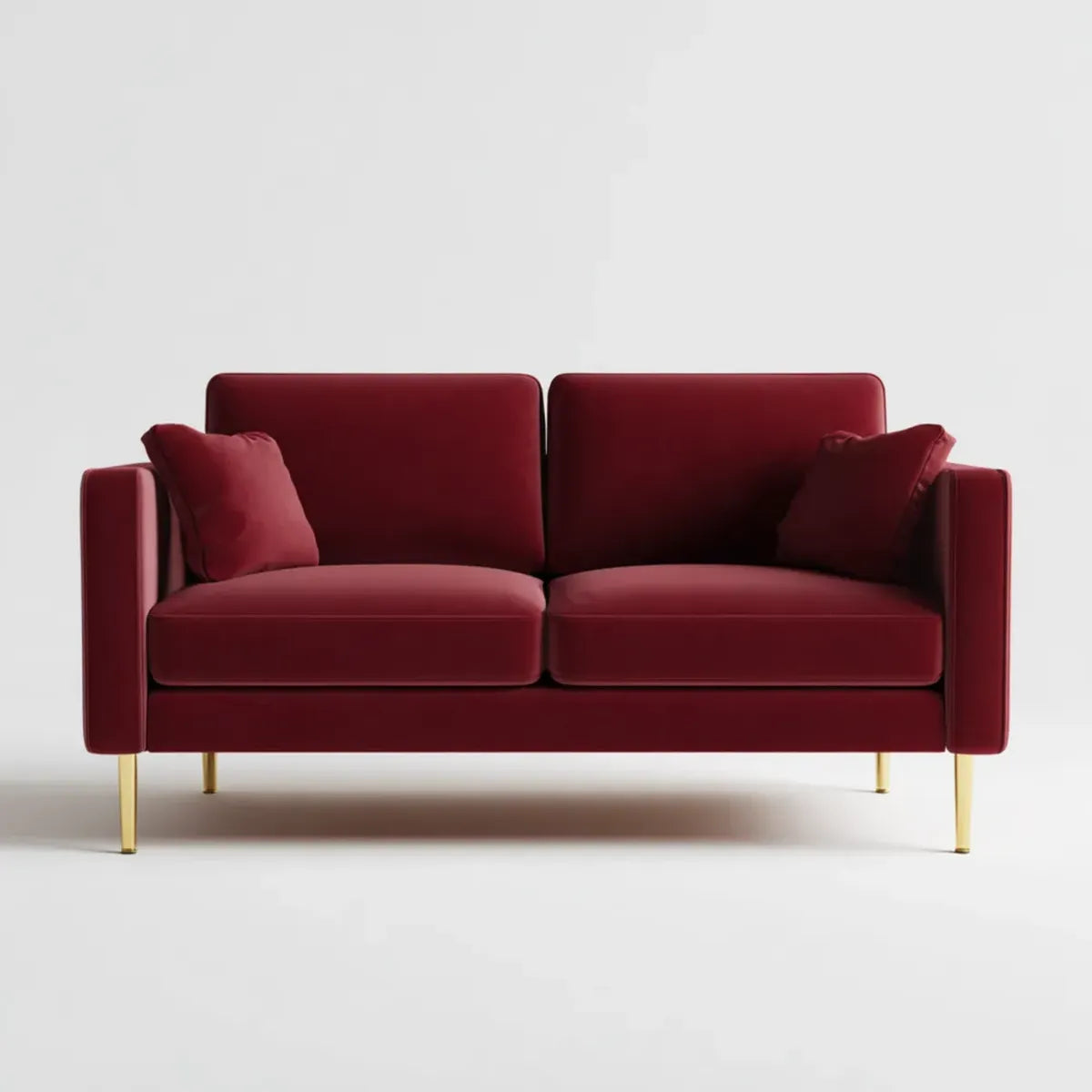 Sofa, 2-fotelik Bordeaux czerwona sofa 150 x 85 x 85 cm poliestrowy aksamit prostokątna