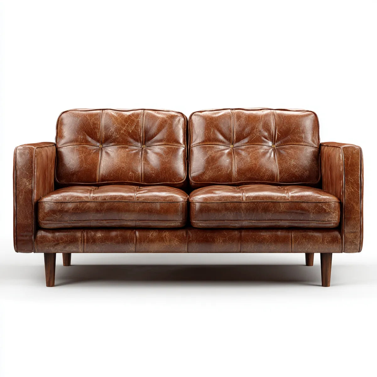 sofa 2-osobowa Brązowy 160 x 85 x 86 cm skóra PU prostokątna
