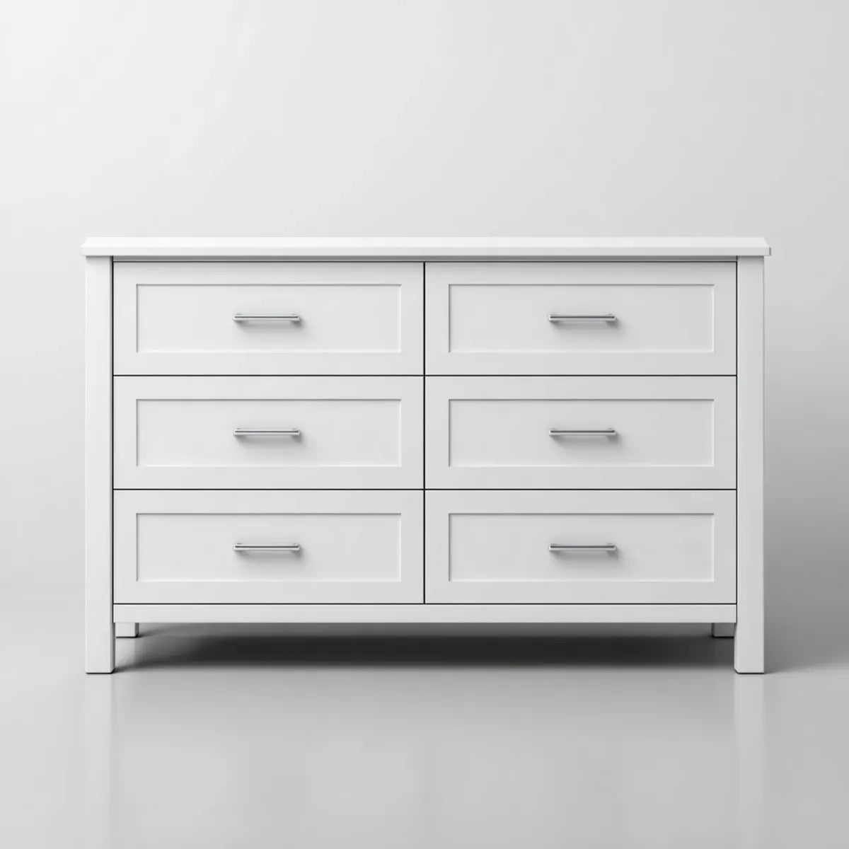 Komoda, Skrzynia na szuflady Białe 140 x 40 x 85 cm MDF prostokątne z 6 szufladami