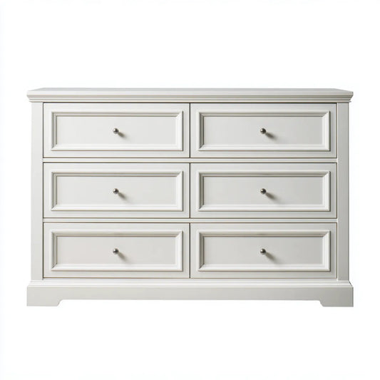 Komoda, Klatka piersiowa z 6 szufladami Białe 152 x 46 x 91 cm MDF prostokątne