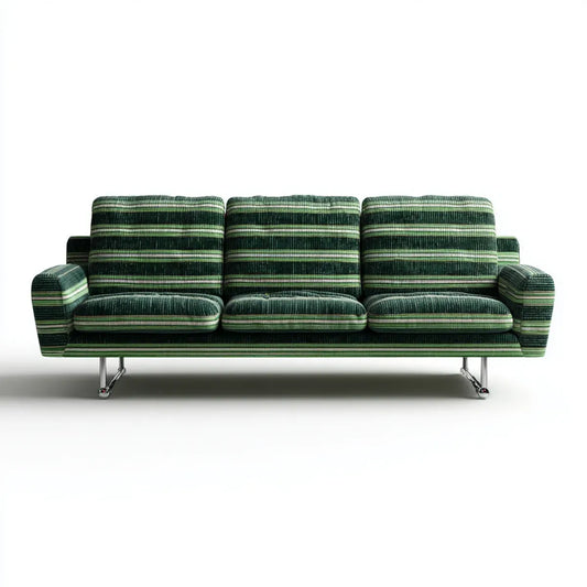 Sofa, 3-fotela zielony czarny jasny zielony 210 x 85 x 85 cm poliester prostokątna