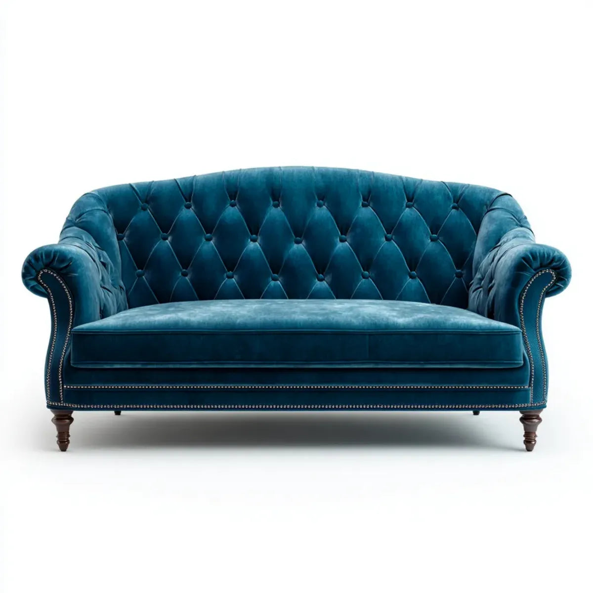 Sofa, 2-osobowa Chesterfield Sofa Petrol 170 x 90 x 90 cm poliester aksamit prostokątna