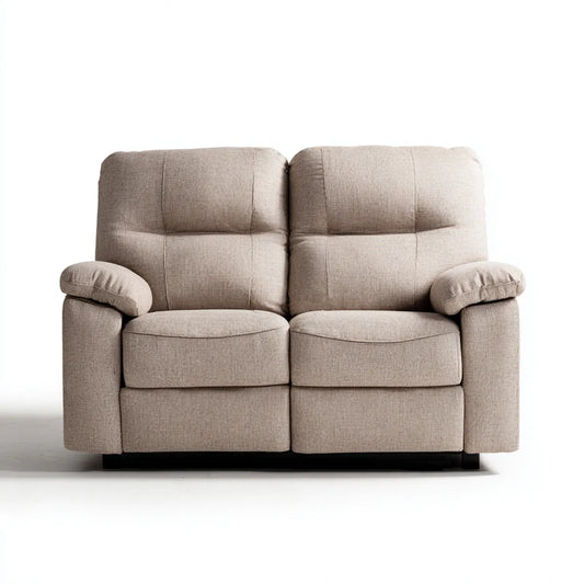 Sofa, 2-fotelowa kanapa beżowa 160 x 95 x 100 cm poliester prostokątna