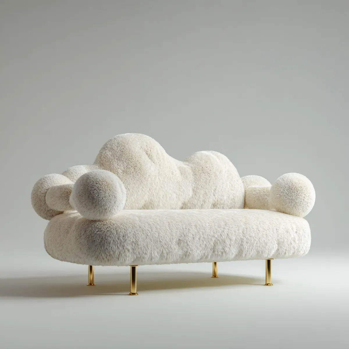 Sofa, 2-osobowa sofa krem 180 x 90 x 85 cm poliester sztuczna skóra kształt