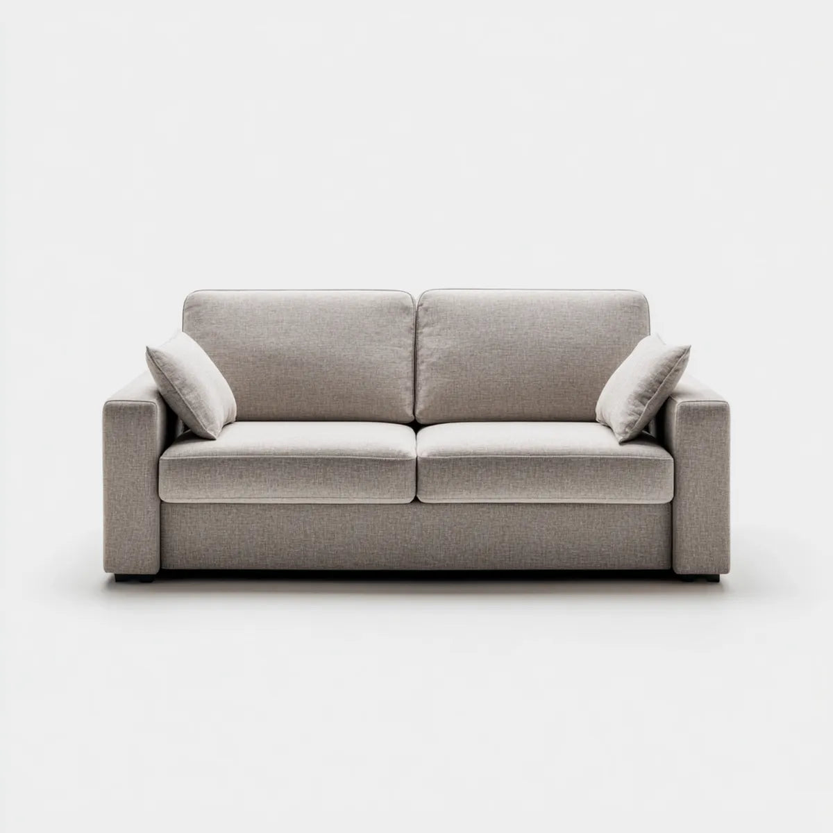 Sofa, 2-fotela szara 160 x 90 x 85 cm poliester prostokątna