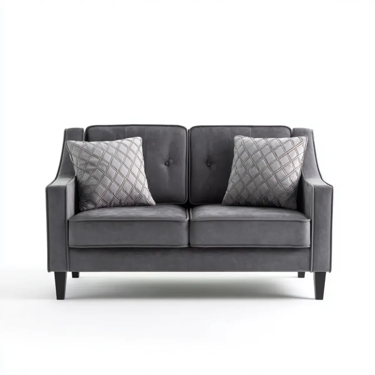 sofa 2-osobowa antracyt 150 x 85 x 88 cm aksamitna tapicerka poliestrowa prostokątna