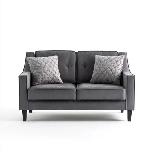 sofa 2-osobowa antracyt 150 x 85 x 88 cm aksamitna tapicerka poliestrowa prostokątna