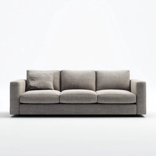 Sofa, 3-fotela szara 220 x 90 x 85 cm z tapicerką poliestrową prostokątną