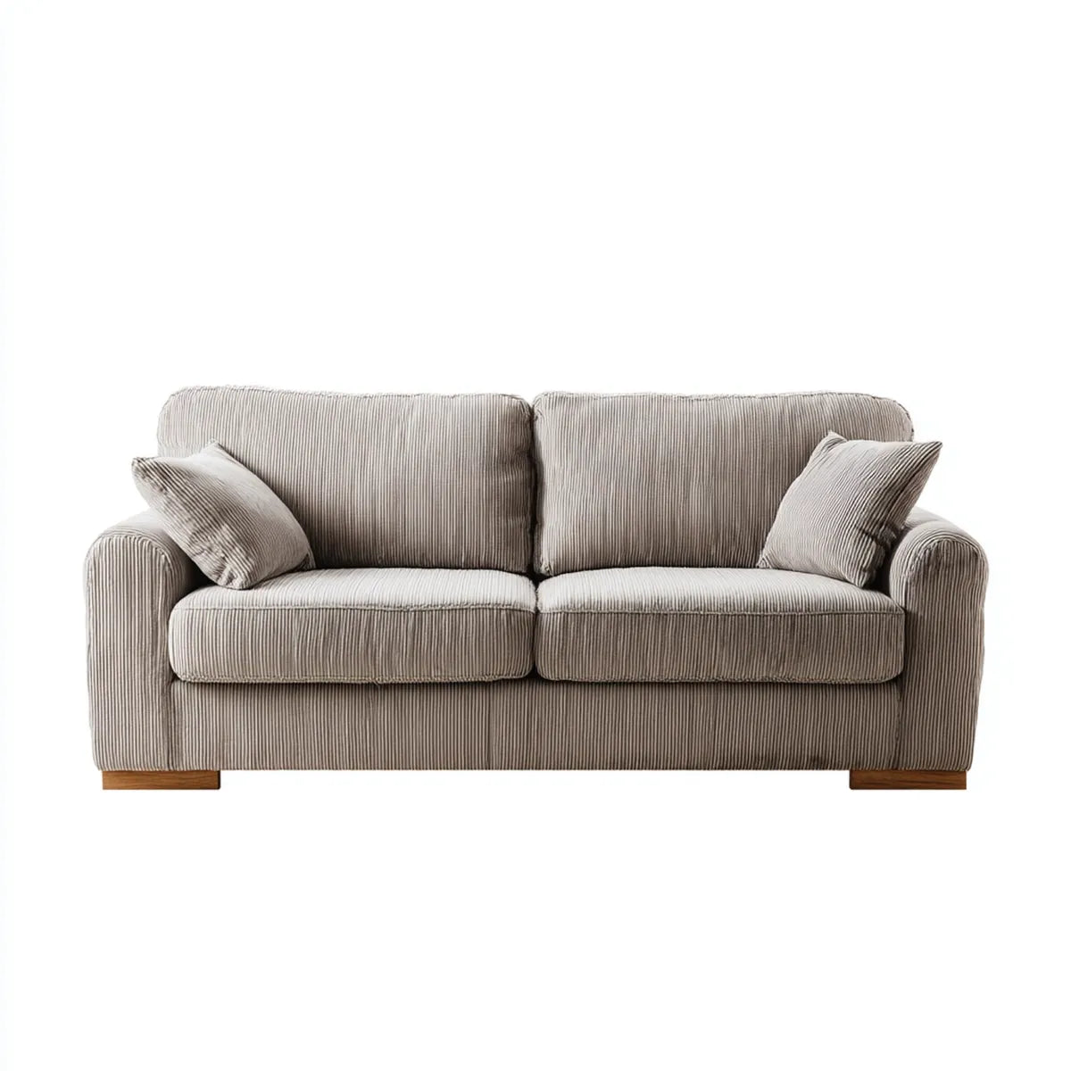 Sofa, 2-osobowa Sofa Taupe 180 x 90 x 88 cm poliestrowy pokrywy kordu prostokątna
