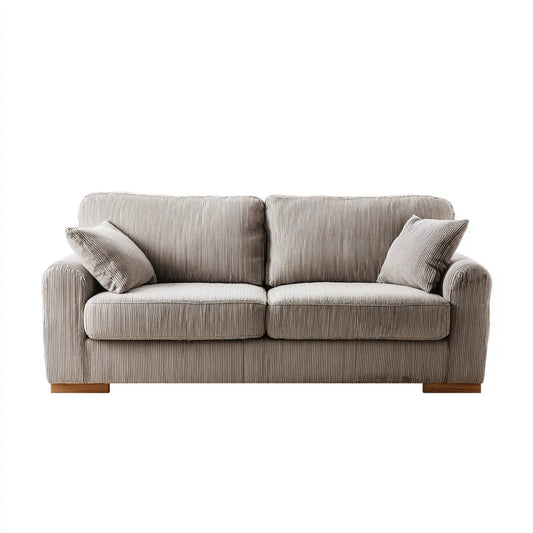 Sofa, 2-osobowa Sofa Taupe 180 x 90 x 88 cm poliestrowy pokrywy kordu prostokątna