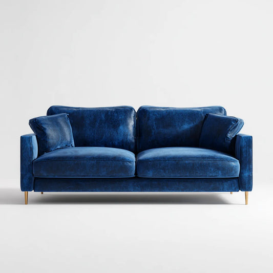 Sofa, 2-fotelowa sofa granatowy 160 x 85 x 82 cm poliester włącznie prostokątna
