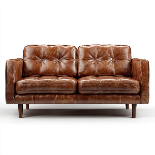 sofa 2-osobowa Brązowy 160 x 85 x 86 cm skóra PU prostokątna