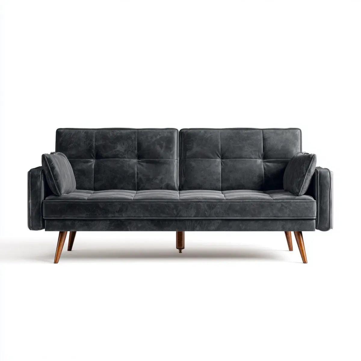 sofa 3-osobowa Ciemnoszara 190 x 83 x 85 cm poliestrowy mikrofiber prostokątna