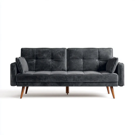 sofa 3-osobowa Ciemnoszara 190 x 83 x 85 cm poliestrowy mikrofiber prostokątna