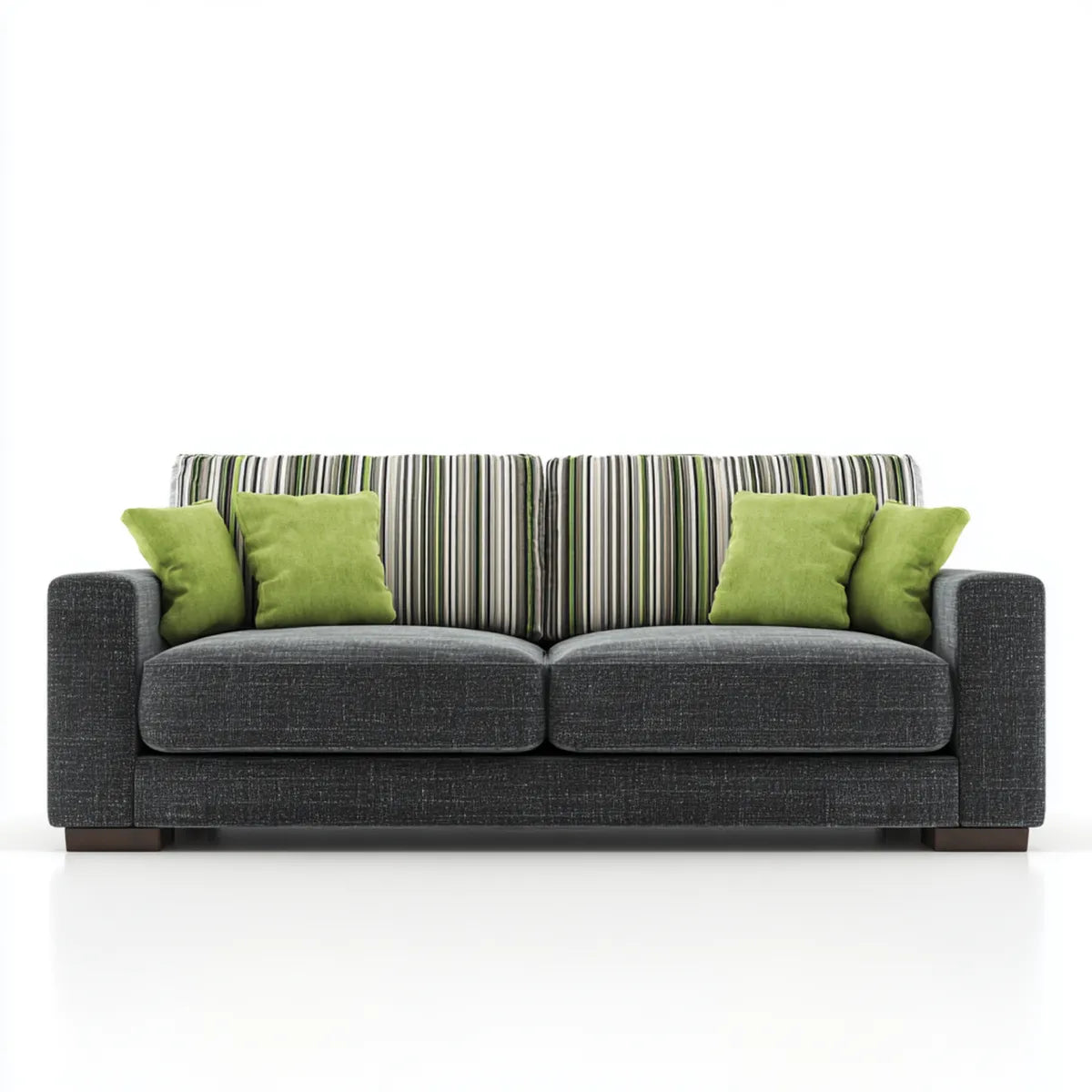 sofa 2-osobowa antracyt zielony z poliestrowym pokryciem prostego kształtu 200 x 90 x 88 cm