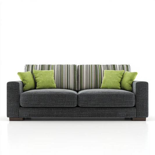 sofa 2-osobowa antracyt zielony z poliestrowym pokryciem prostego kształtu 200 x 90 x 88 cm