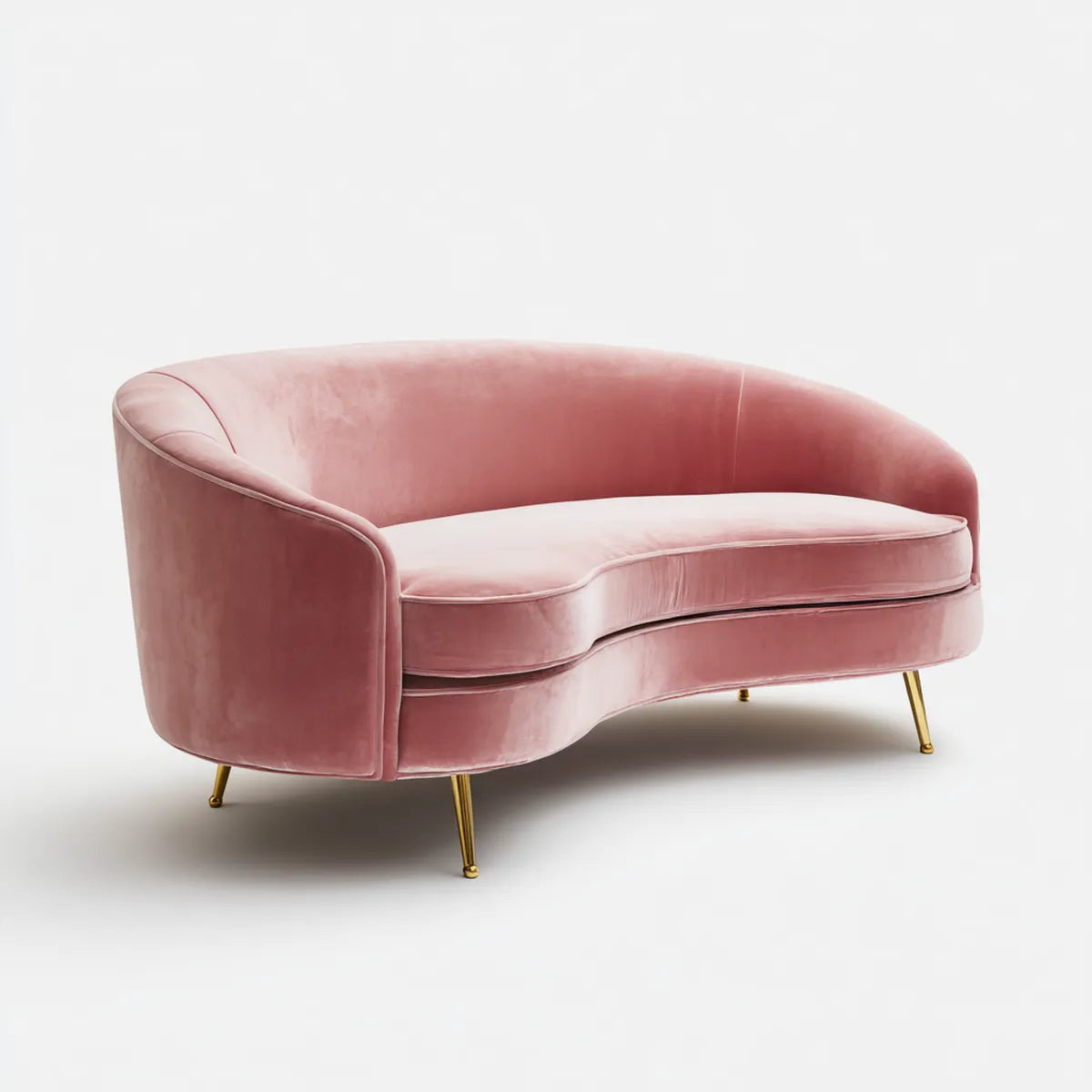 sofa 2-osobowa różowa 160 x 82 x 78 cm poliestrowy aksamitny kształt