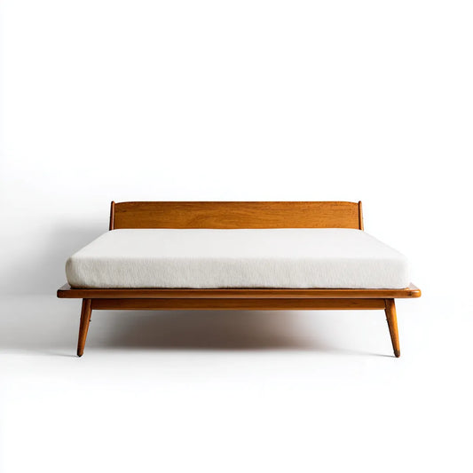 Łóżko podwójne w brązowym litym drewnie 160 x 200 cm prostokątnym