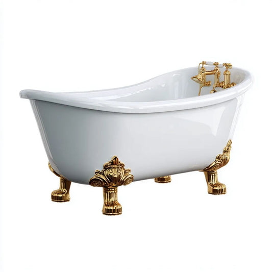 Wanna, Oval wysepka bath on Bethlestock in Bethlewhite and Bethlegolden Bethalic Agrenacryl 170 x 75 x 75 cm