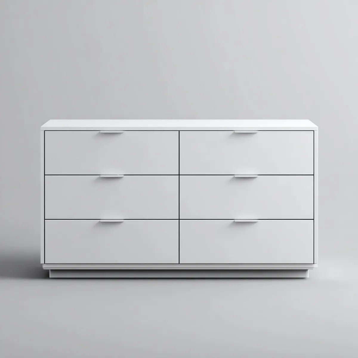 Komoda, Komora z 6 szufladami Biała 120 x 40 x 75 cm Prostokątna płyta wiórowa